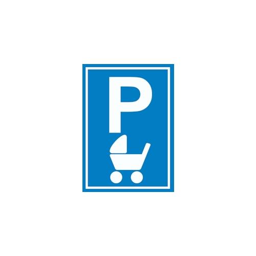 Kinderwagen Parkplatz Schild A1 Rückseite selbstklebend