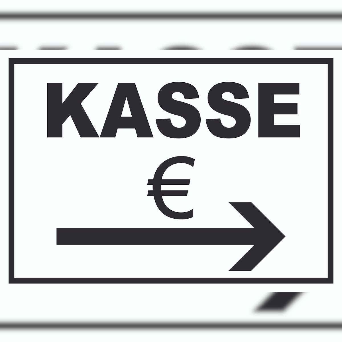 Kasse Pfeil rechts Schild A0 (841x1189mm) Image