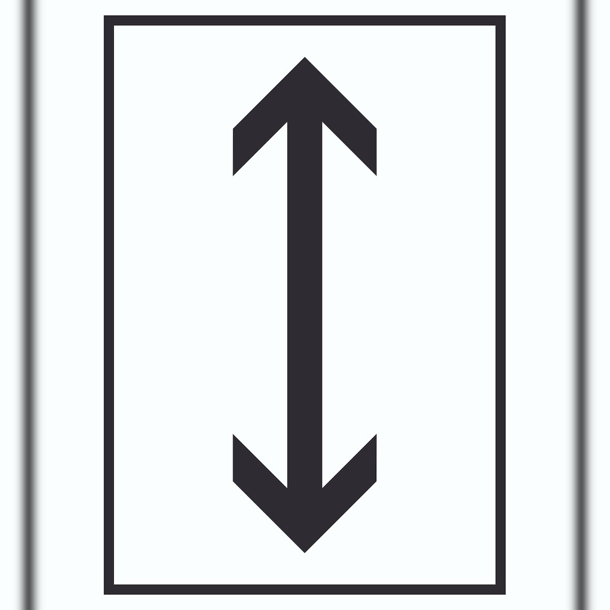 Richtungspfeil hoch runter Schild hochkant schwarz weiss Pfeil A2 Rückseite selbstklebend Image