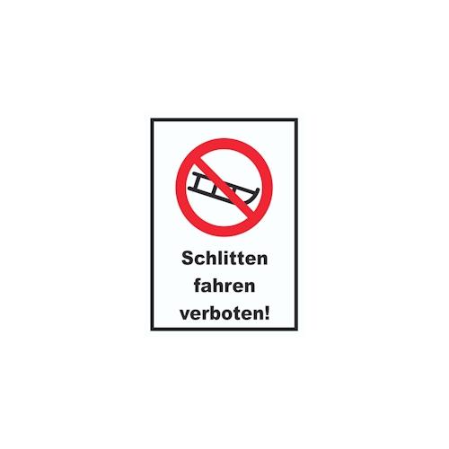 Schlitten fahren verboten Schild A2 (420x594mm)