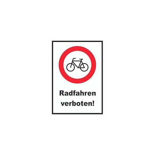 Radfahren verboten Schild keine Fahrräder A2 (420x594mm)