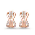 Boucles d'oreilles à tige en argent regardé 100% pour femme plaqué or rose véritable moissanite