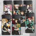 Demon Slayer Blade Comic Phone Case Samsung Galaxy Z Flip 4 5 Flip3 5G Black Hard Cover ZFlip4