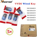 Xhorse – clé filaire universelle VVDI 5 pièces pour porte de Garage télécommande 4 boutons