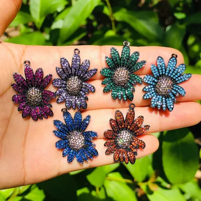 Breloque en forme de fleur pour femmes 5 pièces pour la fabrication de bracelets colorés joli