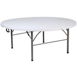 Flash Furniture RB-183RFH-GG 71" Round Folding Table w/ Granite White Plastic Top, 29"H