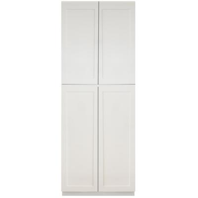 Craftline Ready to Assemble White Shaker Tall Utility Cabinet Utility Cabinet - 30 Inch x 24 Inch x 84 Inch