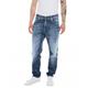 Replay Herren Jeans Sandot Tapered-Fit Aged aus Bio-Baumwolle, Blau (Medium Blue 009), 28W / 32L