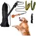 Flirt Pole Rope Dog Toy with Rope Ball and 2 Chasing Tail Chewing Braided Cotton Rope Outdoor Interactive Tug Extendable Teaser Training Wand Pet Flirt Stick for Small Medium Large Dog