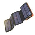 SOLPOWBEN 30000mAh Solar Charger 4 Panels Detachable Portable Solar Power Bank with LED Light Flashlight Dual 5V USB Ports for Outdoor Camping Hiking (Orange)