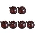 Homemaxs 6 pcs Simple Style Wooden Globefish Ornament Chic Wood Fish Shaped Adornment For Home