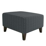 CUH 1 Piece Stretch Spandex Jacquard Ottoman Covers Slipcover Elastic Square Ottoman Couch Covers Dark Gray L