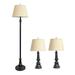 Lalia Home Homely Oxford Classic 3 Piece Metal Lamp Set (2 Table Lamps 1 Floor Lamp) Restoration Bronze Finish