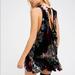 Free People Dresses | Free People Velvet Burnout Mini Dress,Xs | Color: Black/Blue | Size: Xs