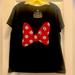 Disney Tops | Disney Trendy Minnie Red Polkadot, Bow T-Shirt Size Extra Large | Color: Black/Red | Size: Xl