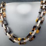 J. Crew Jewelry | J.Crew Tortoise & Rhinestone Chain Collar Necklace | Color: Brown/Gold | Size: Os