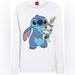 Disney Sweaters | Disney Lilo & Stitch Size Small Stitch W/ Scrump Fuzzy Pullover Sweater | Color: White | Size: S