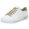 Plateausneaker RIEKER, Damen, Gr. 36, weiß, Lederimitat, sportlich, Schuhe, harmonischen Kontrastdetails, Freizeitschuh, Halbschuh, Schnürschuh