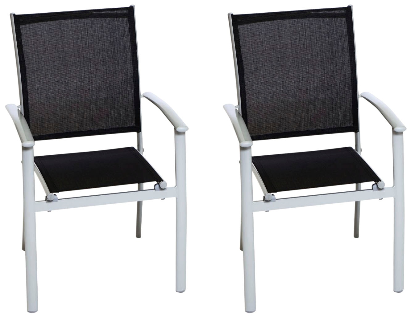 Gartensessel MERXX "Milano", silber (schwarz, silber), B:57cm H:90cm T:56cm, Obermaterial: 100% Polyester, Sessel, B/T/H: 57x56x90 cm