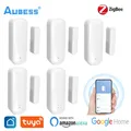 Aubess-Capteur de porte intelligent Tuya WiFi capteur de fenêtre Zigbee détecteur d'alarme