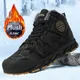 Bottes de neige imperméables pour hommes bottes militaires chaudes chaussures de rinçage en cuir