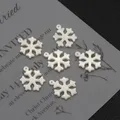Petits pendentifs en forme de flocon de neige en coquille naturelle pour la fabrication de bijoux