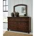 Signature Design by Ashley Porter 7 Drawer 67.75" W Dresser w/ Mirror Wood in Brown | 76.5 H x 65.75 W x 18.75 D in | Wayfair B697B1