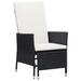 Winston Porter Outdoor Recliner Chair Patio Lounge Chair w/ Cushions Poly Rattan Wicker/Rattan in White/Black | 41.7 H x 24.4 W x 51.6 D in | Wayfair