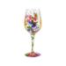 enesco Lolita WG Wine In The Garden Glass in Green/Indigo/Pink | 9 H in | Wayfair 6006284