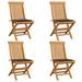 Red Barrel Studio® Patio Chairs Outdoor Bistro Folding Chair w/ Cushions Solid Wood Teak Wood in Brown | 34 H in | Wayfair