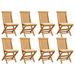 Red Barrel Studio® Patio Chairs Outdoor Bistro Folding Chair w/ Cushions Solid Wood Teak Wood in Brown | 34 H in | Wayfair