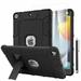For iPad 9th Generation 10.2 Case Shockproof Heavy Duty Protective Cover+Screen Protector (Black)
