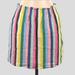 J. Crew Skirts | J.Crew Lined Linen Multicolor Stripe Mini Paper Bag Skirt Pockets Elastic Waist | Color: Blue/Pink | Size: 6
