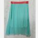 Lularoe Skirts | Bnwt Lularoe Lola Skirt Womens Size L Mint Green With Pink Waistband A-Line | Color: Green/Pink/Red | Size: L