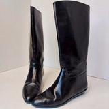 Nine West Shoes | 9 West Nine Vintage 80's Agnes Leather Pull On Riding Boot Sz 9 | Color: Black | Size: 9