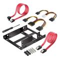 Dual SSD HDD Mounting Bracket 3.5 to 2.5 Internal Hard Disk Drive Kit Cables 2.5 Hard Disk Drive to 3.5 Bay Tray