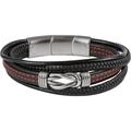 Jacques Lemans - Armband Leder, Edelstahl Herrenschmuck Herren