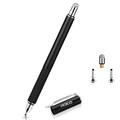 MEKO Kapazitiver Stylus-Eingabestift (Scheibe und Faserspitze, 2 in 1 Serie) für alle Touchscreen-Handys und Tablets Mehrfarbig Schwarz + Gold