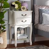 Baxton Studio Gabrielle Traditional French Country Provincial White-Finished 2-Drawer Wood End Table - Wholesale Interiors ETASW-06-White-ET