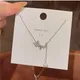 Collier de luxe en acier inoxydable pour femmes perle de diamant pendentif papillon zircone ras