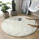 Tapis moelleux en laine lea pour salon fausse fourrure polymère rond tapis longs en peluche pour