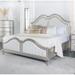 Katerina Ivory and Silver Oak Upholstered Platform Bed with LED Light