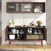 Buffet Cabinet with Storage, Kitchen Sideboard Buffet Table 55" Coffee Bar Cabinet with Doors, Rustic Brown - N/A