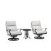 Manor 3-Piece Seating Set (2 Ultra High Back Swivel Rocker Lounge Chairs, Side Table)