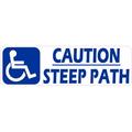 StickerTalk Handicap Caution Steep Path Vinyl Sticker 10 inches x 3 inches