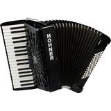 Hohner Model BR72B Bravo III 72 Accordion in Jet Black Finish w/Bag and Straps