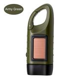 Kawim Hand Crank Solar Powered Flashlight Emergency Rechargeable LED Flashlight Survival Flashlight Quick Snap Carbiner Dynamo Flashlight Torch for Outdoor Sports Green