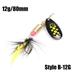 1Pc Hot Portable Sequins Durable Crank Bait Fishing Lure Treble Hook Spoon Spinner STYLE B- 12G