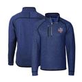 Men's Cutter & Buck Heather Royal Arnold Palmer Invitational Mainsail Sweater-Knit Big Tall Half-Zip Pullover Jacket