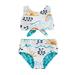 Bagilaanoe Toddler Baby Girls Swimsuits 2 Piece Bikinis Set Cartoon Print Sleeveless Tops + Bikini Briefs 6M 12M 18M 24M 3T 4T Kids Swimwear Bathing Suit Beachwear